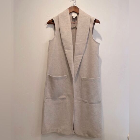 Joie open front duster sleeveless in oatmeal NEW - Picture 1 of 6